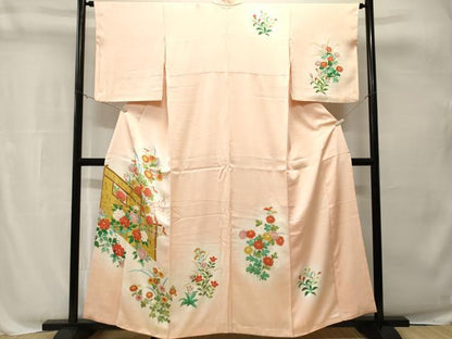 平和屋着物■訪問着　草花文　暈し染め　金彩　正絹　逸品　CABH8858ev