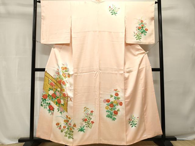 平和屋着物■訪問着　草花文　暈し染め　金彩　正絹　逸品　CABH8858ev
