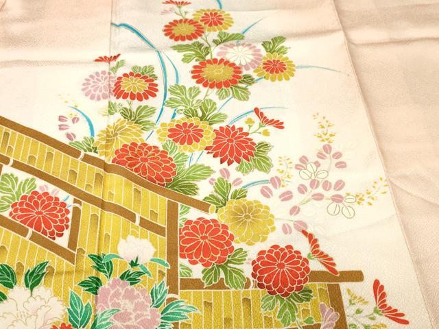 平和屋着物■訪問着　草花文　暈し染め　金彩　正絹　逸品　CABH8858ev