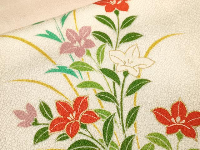 平和屋着物■訪問着　草花文　暈し染め　金彩　正絹　逸品　CABH8858ev