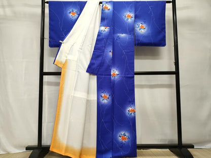平和屋着物■上質な小紋　枝花文　暈し染め　正絹　逸品　CABH8861ev