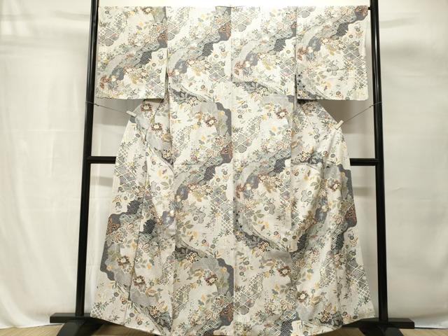平和屋着物■上質な小紋　道長吉祥花文　金彩　正絹　逸品　CABH8863ev
