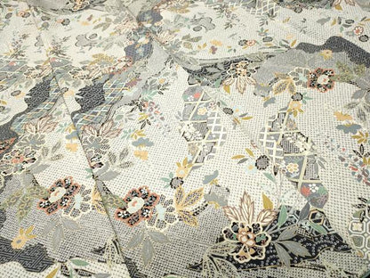 平和屋着物■上質な小紋　道長吉祥花文　金彩　正絹　逸品　CABH8863ev