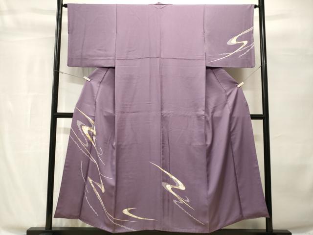 平和屋着物■訪問着　駒刺繍　流水花文　金彩　正絹　逸品　CABH8869ev