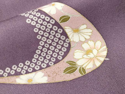 平和屋着物■訪問着　駒刺繍　流水花文　金彩　正絹　逸品　CABH8869ev