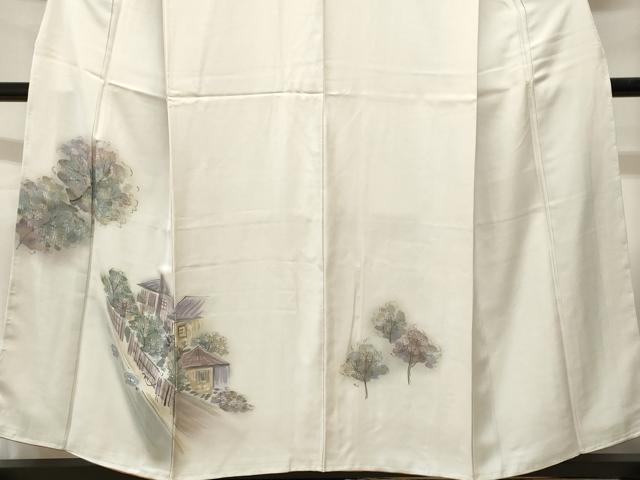 平和屋着物■訪問着　手描き　樹林風景文　暈し染め　正絹　逸品　CABH8872ev
