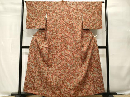 平和屋着物■上質な小紋　鳳凰更紗花鳥文　孔雀　正絹　逸品　CABH8873ev