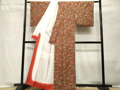 平和屋着物■上質な小紋　鳳凰更紗花鳥文　孔雀　正絹　逸品　CABH8873ev
