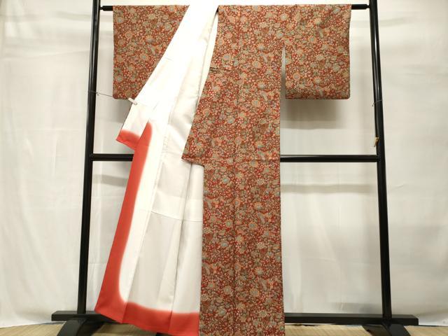 平和屋着物■上質な小紋　鳳凰更紗花鳥文　孔雀　正絹　逸品　CABH8873ev