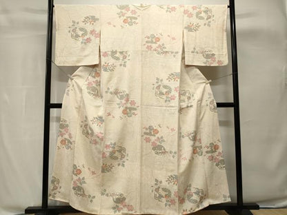 平和屋着物■上質な小紋　鳳凰蔦の葉花丸文　金彩　正絹　逸品　CABH8876ev