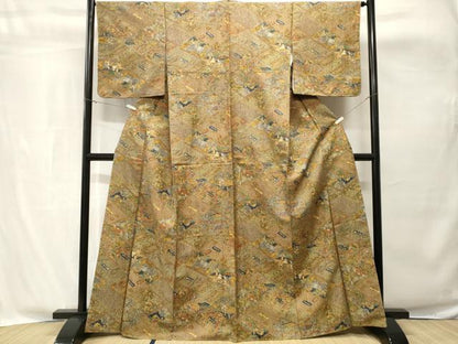 平和屋着物■上質な小紋　切嵌人物風景文　正絹　逸品　CABH8878ev