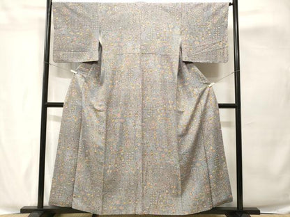 平和屋着物■上質な小紋　花蝶文　正絹　逸品　CABH8884ev