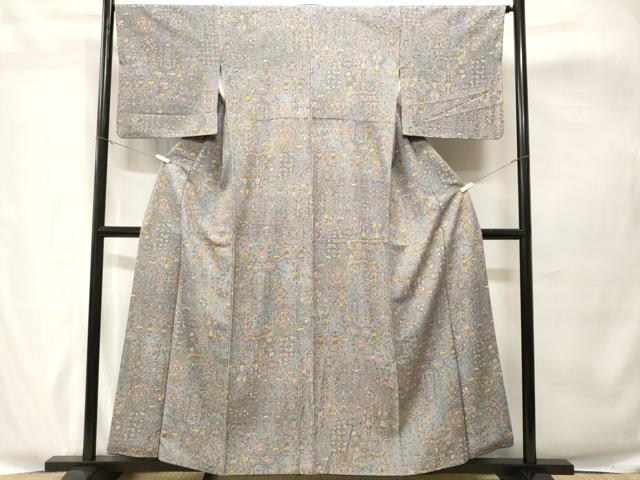 平和屋着物■上質な小紋　花蝶文　正絹　逸品　CABH8884ev