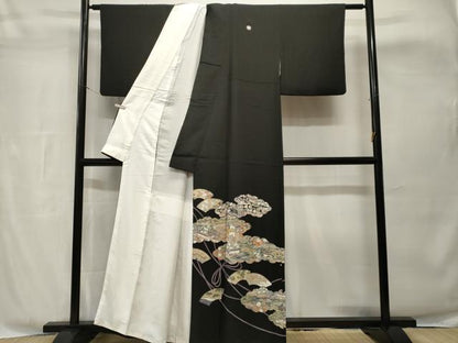 平和屋着物■豪華黒留袖　雲取り地紙風景文　金銀彩　さが美扱い　正絹　逸品　CABH8888ev