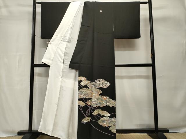 平和屋着物■豪華黒留袖　雲取り地紙風景文　金銀彩　さが美扱い　正絹　逸品　CABH8888ev