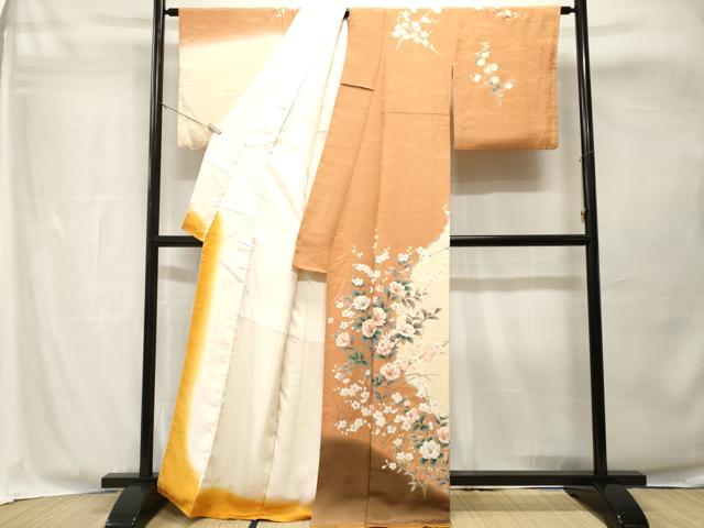 平和屋着物■訪問着　椿　枝花文　暈し染め　正絹　逸品　CABH8890ev