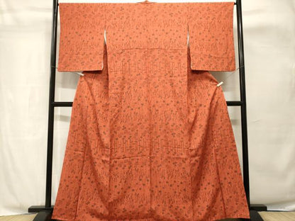 平和屋着物■上質な小紋　笹竹花文　三越扱い　正絹　逸品　CABH8893ev