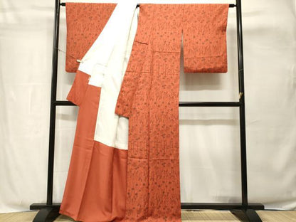 平和屋着物■上質な小紋　笹竹花文　三越扱い　正絹　逸品　CABH8893ev