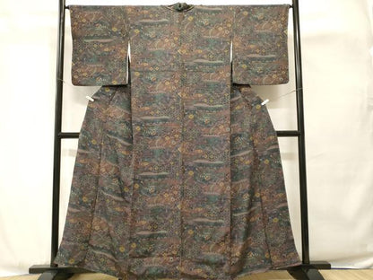 平和屋着物■上質な小紋　切嵌鳳凰更紗花文　正絹　逸品　CABH8896ev