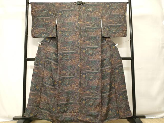平和屋着物■上質な小紋　切嵌鳳凰更紗花文　正絹　逸品　CABH8896ev