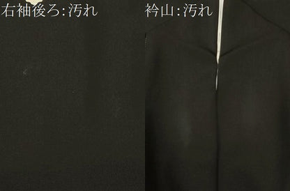 平和屋着物■豪華黒留袖　駒刺繍　笹竹扇面花文　金彩　正絹　逸品　CABH8897ev