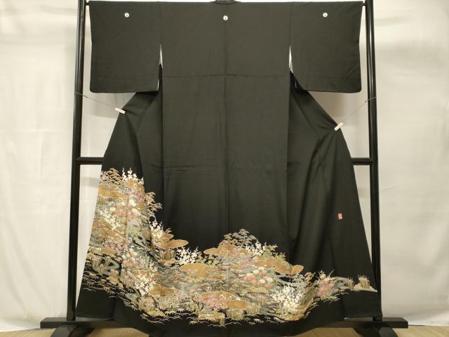 平和屋着物■豪華黒留袖　作家物　松竹梅　御所解文　暈し染め　金彩　正絹　逸品　CABH8900ev