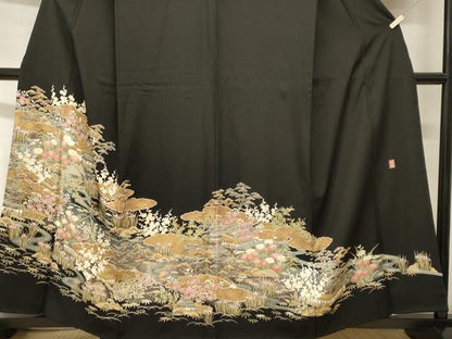 平和屋着物■豪華黒留袖　作家物　松竹梅　御所解文　暈し染め　金彩　正絹　逸品　CABH8900ev