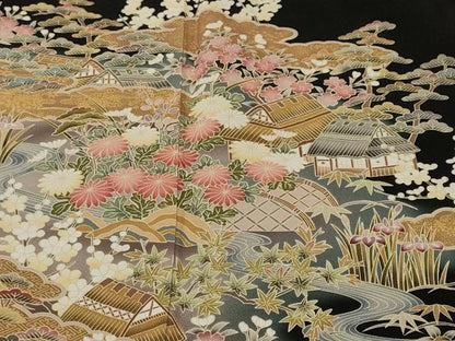 平和屋着物■豪華黒留袖　作家物　松竹梅　御所解文　暈し染め　金彩　正絹　逸品　CABH8900ev