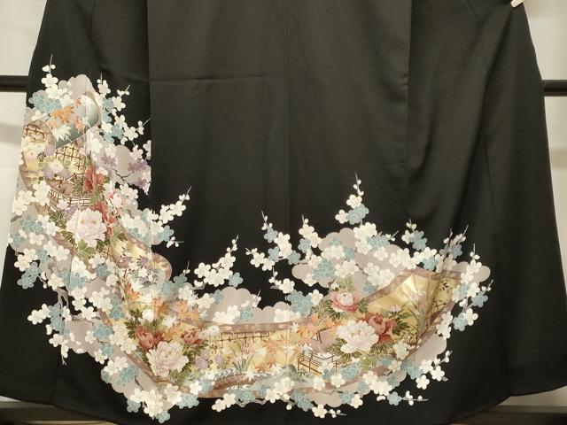 平和屋着物■豪華黒留袖　御所解文　金彩　正絹　逸品　CABH8901ev