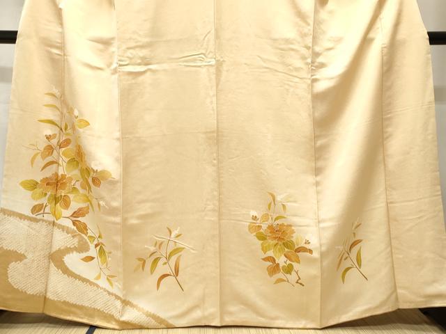 平和屋着物■訪問着　絞り　枝花文　暈し染め　正絹　逸品　CABH8906ev