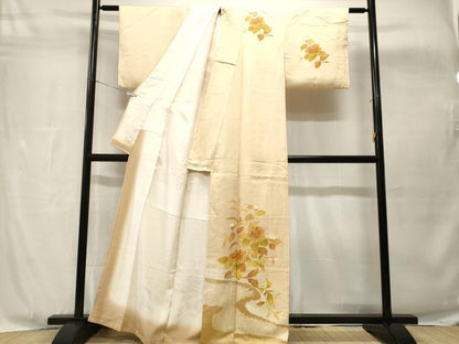 平和屋着物■訪問着　絞り　枝花文　暈し染め　正絹　逸品　CABH8906ev