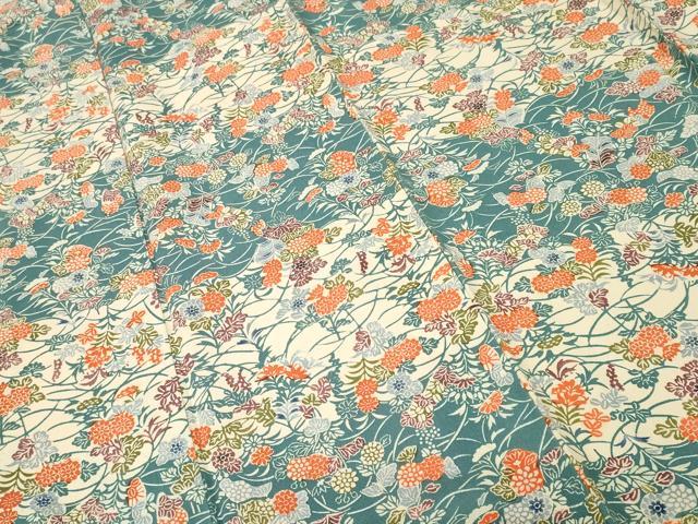 平和屋着物■上質な小紋　芝草枝花文　正絹　逸品　CABH8908ev