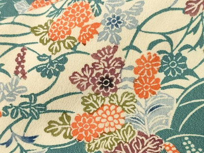 平和屋着物■上質な小紋　芝草枝花文　正絹　逸品　CABH8908ev
