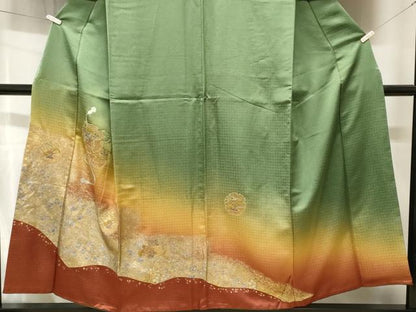 平和屋着物■中国三大刺繍　スワトウ刺繍　総刺繍　訪問着　雪輪草花文　暈し染め　金銀彩　正絹　逸品　CABH8913ev