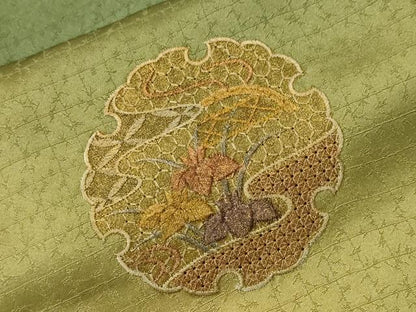 平和屋着物■中国三大刺繍　スワトウ刺繍　総刺繍　訪問着　雪輪草花文　暈し染め　金銀彩　正絹　逸品　CABH8913ev