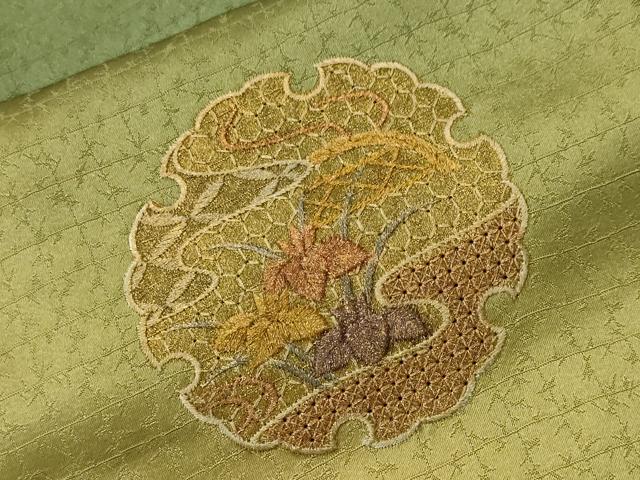 平和屋着物■中国三大刺繍　スワトウ刺繍　総刺繍　訪問着　雪輪草花文　暈し染め　金銀彩　正絹　逸品　CABH8913ev