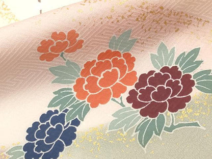 平和屋着物■訪問着　遠山枝花文　暈し染め　金彩　正絹　逸品　CABH8914ev
