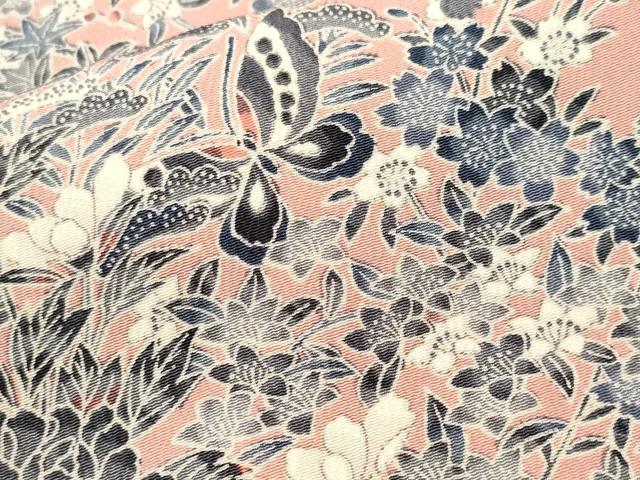 平和屋着物■上質な小紋　花蝶文　暈し染め　正絹　逸品　CABH8915ev