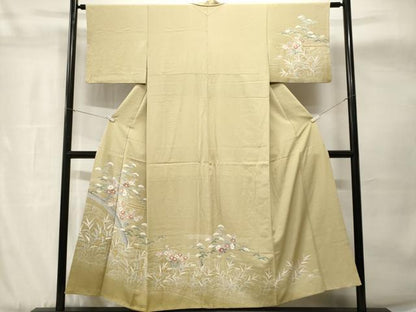 平和屋着物■訪問着　流水渡り橋草花文　金彩　三越扱い　正絹　逸品　CABH8916ev