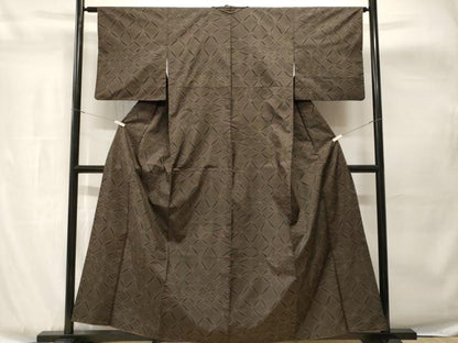 平和屋着物■本場大島紬　変わり七宝文　正絹　逸品　CABH8919ev
