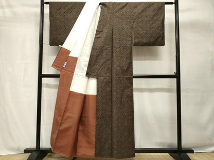 平和屋着物■本場大島紬　変わり七宝文　正絹　逸品　CABH8919ev