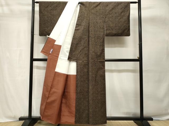 平和屋着物■本場大島紬　変わり七宝文　正絹　逸品　CABH8919ev