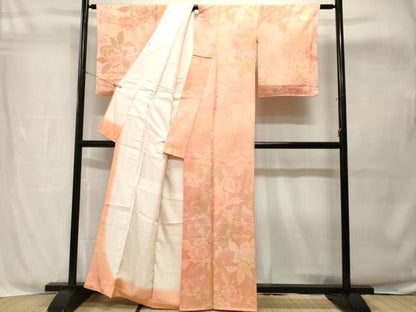 平和屋着物■上質な小紋　草花文　暈し染め　正絹　逸品　CABH8921ev