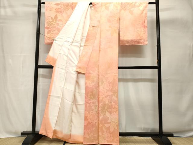 平和屋着物■上質な小紋　草花文　暈し染め　正絹　逸品　CABH8921ev