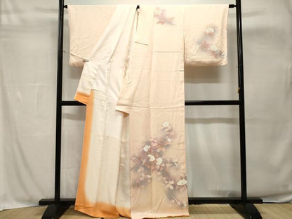 平和屋着物■訪問着　枝花文　暈し染め　正絹　逸品　CABH8922ev