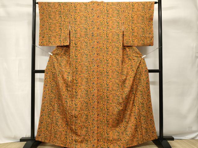 平和屋着物■上質な小紋　動物鳳凰幾何学花文　正絹　逸品　CABH8925ev