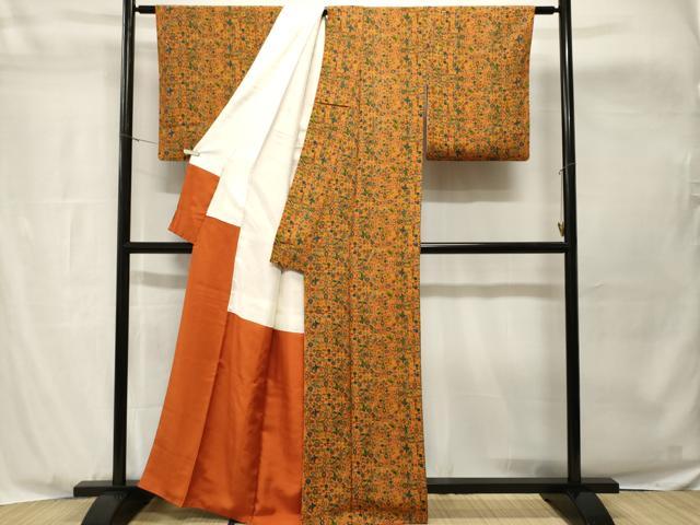 平和屋着物■上質な小紋　動物鳳凰幾何学花文　正絹　逸品　CABH8925ev