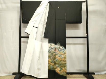 平和屋着物■豪華黒留袖　京加賀　風景文　暈し染め　金彩　正絹　逸品　CABH8927ev