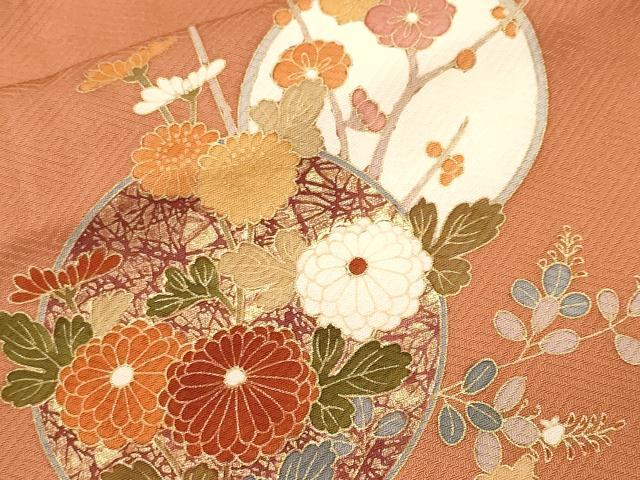 平和屋着物■訪問着　駒刺繍　貝桶流水枝花丸文　暈し染め　金彩　正絹　逸品　CABH8934ev