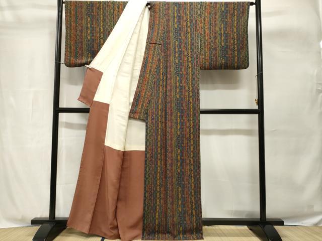 平和屋着物■上質な小紋　立涌花文　正絹　逸品　CABH8935ev
